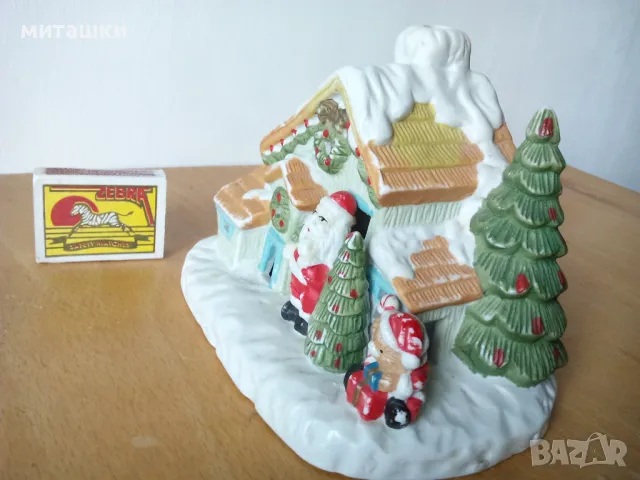 Порцеланова коледна къщичка със свещ, снимка 3 - Декорация за дома - 48401495