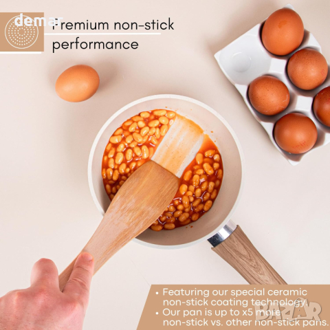 nuovva Незалепваща тенджера с капак, индукционна, малка, 16 см, снимка 6 - Съдове за готвене - 44866497