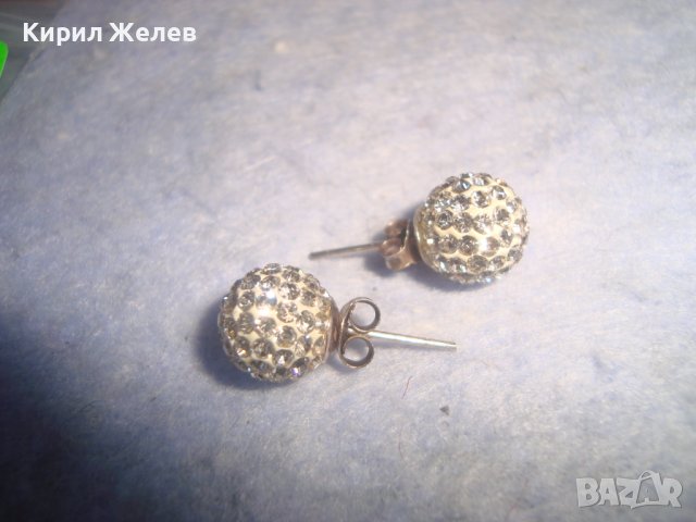 СТАРИ СРЕБЪРНИ КРИСТАЛНИ РЕТРО АРТ ОБЕЧКИ СРЕБРО 925 Тип СНЕЖИНКИ 26972, снимка 2 - Обеци - 36852597