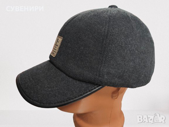 Мъжка шапка с козирка и ушанки от плат, снимка 2 - Шапки - 43409954