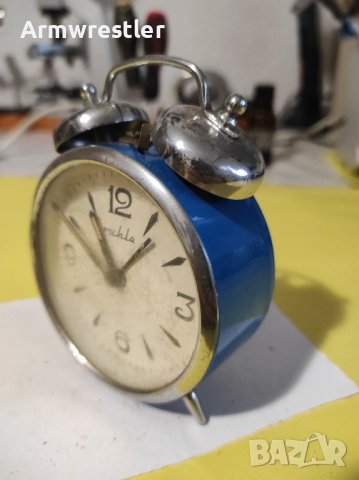 Стар Немски Механичен Часовник Будилник Ruhla, снимка 3 - Антикварни и старинни предмети - 43515568