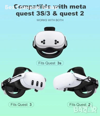 Нова Каишка за Meta Quest 3/3S/2 с 10000mAh батерия, двойни регулатори, снимка 3 - Друга електроника - 53531119