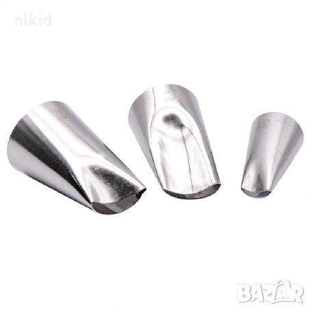 3 бр сет #123 #122 #61  извити тесни накрайници накрайник роза за пош дюза шприц крем украса торта, снимка 3 - Аксесоари за кухня - 33326642