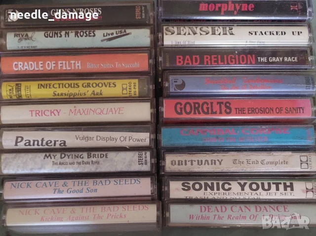 аудиокасети с метъл, инди, уейв, рок, пънк
