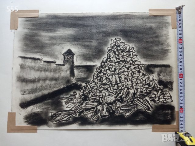 Картина графика креда - Мони Аладжемов (1922-2006), снимка 4 - Картини - 43217045