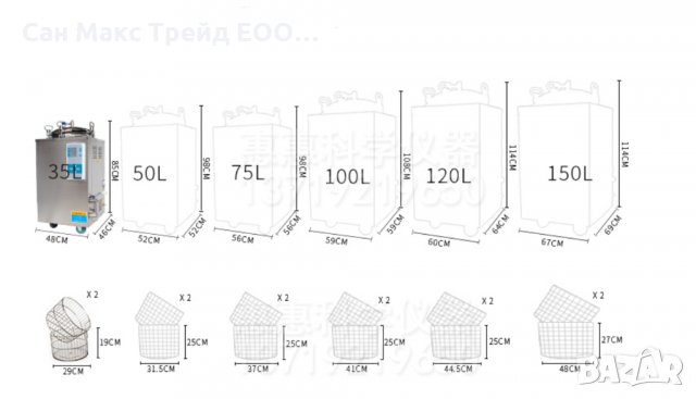 Автоклав вертикален 150 л, снимка 2 - Други машини и части - 27962478