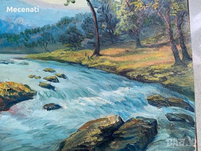 ВИКТОР ПОПОВ Масло/картон "Тетевенско - пейзаж" , снимка 13 - Картини - 53122724