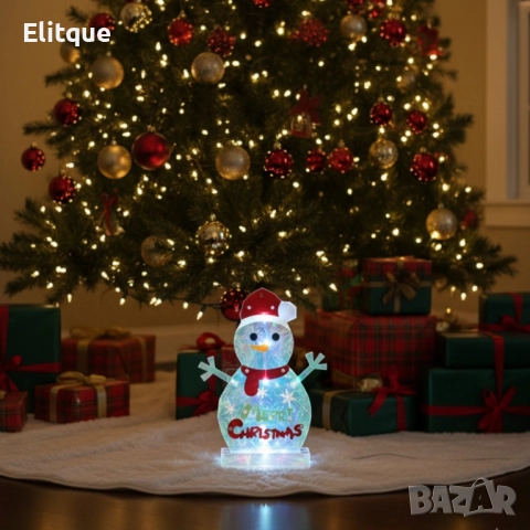 LED светещ снежен човек Merry Christmas, снимка 4 - Лед осветление - 52545268