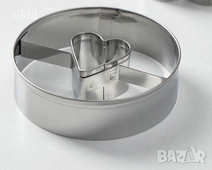 2 бр големи метални резци кръг цвете  с дупка форми сладки тесто фондан линцери линцер резец форма, снимка 2 - Форми - 39772166