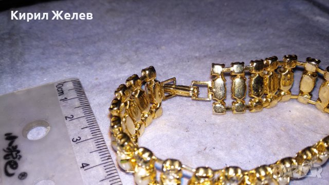 ЗЛАТИСТА РЕТРО АРТ ДЕКО СТИЛ ПЕРЛЕН ТИП ГРИВНА с ФАСЕТИРАНИ КРИСТАЛИ 34296, снимка 7 - Гривни - 38950230