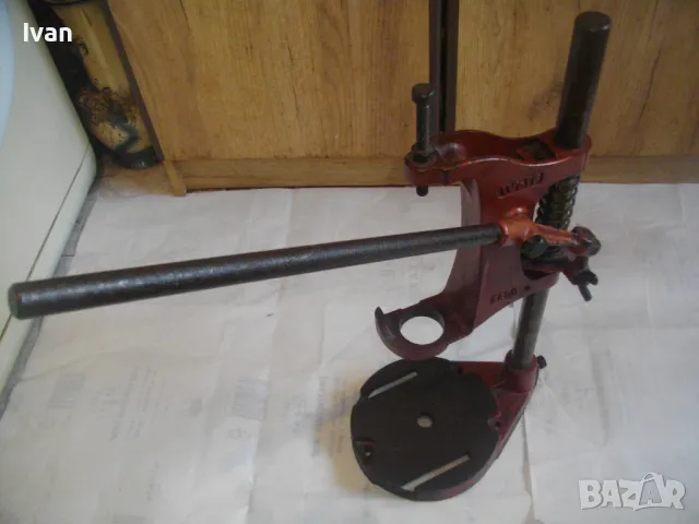 WOLF НЕМСКА ФРГ ПРОФЕСИОНАЛНА СТОЙКА ЗА БОРМАШИНА МАСИВНО ЖЕЛЯЗО ЧУГУН старо качество 10кг/ход 80мм, снимка 5 - Бормашини - 48253355