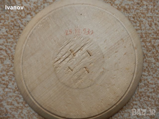 Стари ръчно рисувани дървени чинии, снимка 3 - Антикварни и старинни предмети - 36847371