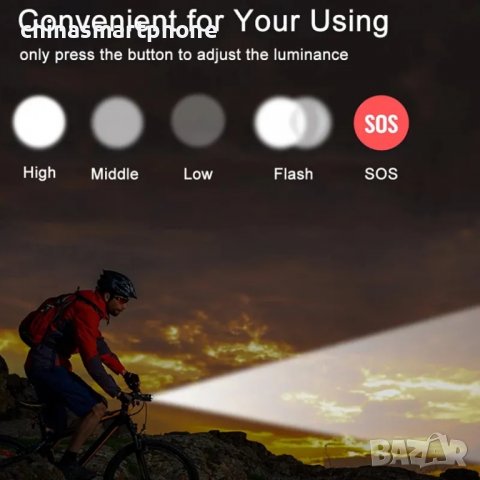 Фенер за лов, 3000LM XHP 50 акумулаторен прожектор., снимка 4 - Къмпинг осветление - 39995784