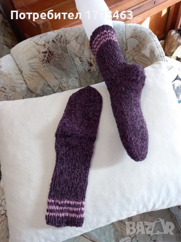 Ръчно плетени чорапи размер 38, снимка 2 - Мъжки чорапи - 39774231
