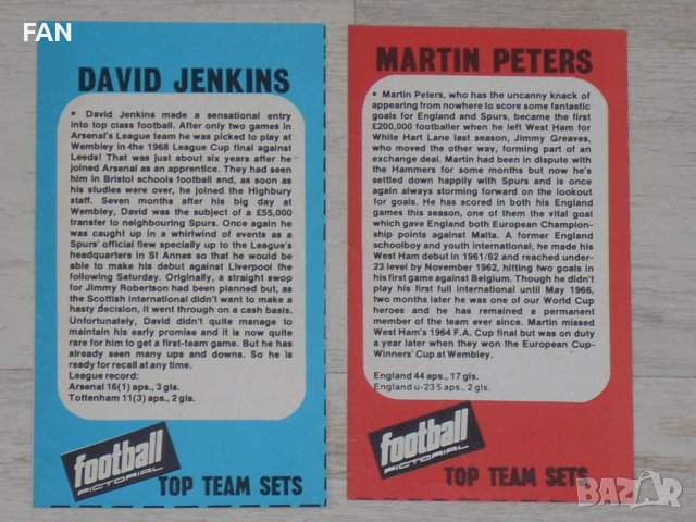 Снимки на английски футболисти от Тотнъм Хотспърс от 60-те и 70-те - Пат Дженингс, Мартин Питърс, снимка 9 - Фен артикули - 39335337