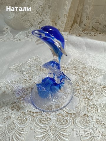стъклен делфин 768, снимка 2 - Декорация за дома - 43075076