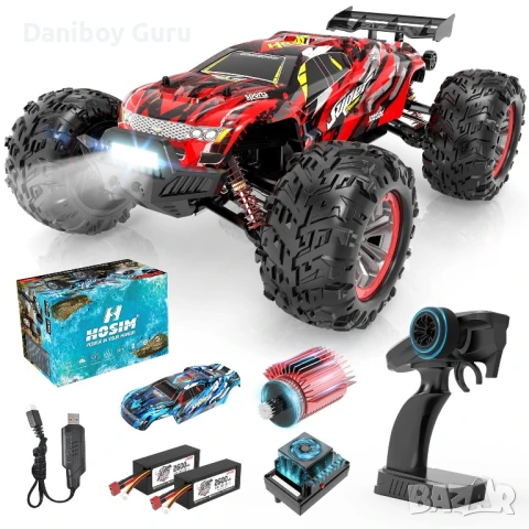 Hosim RC Кола 1/10 Безчеткова SUPER X07 Високоскоростна 68КМ/ч 4WD Офроуд Монстър Камион
