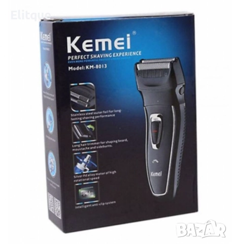 Тример за мъже Kemei KM-8013 с миеща се глава, Черен