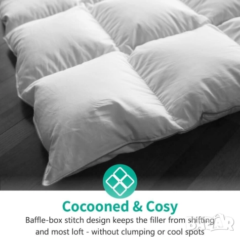 220х240см Ултралека завивка от естествен гъши пух (750гр), APSMILE, снимка 7 - Олекотени завивки и одеяла - 52451179