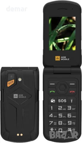 AGM M10 Здрав базов сгъваем телефон 4G, SOS бутон, 2 батерии, докинг