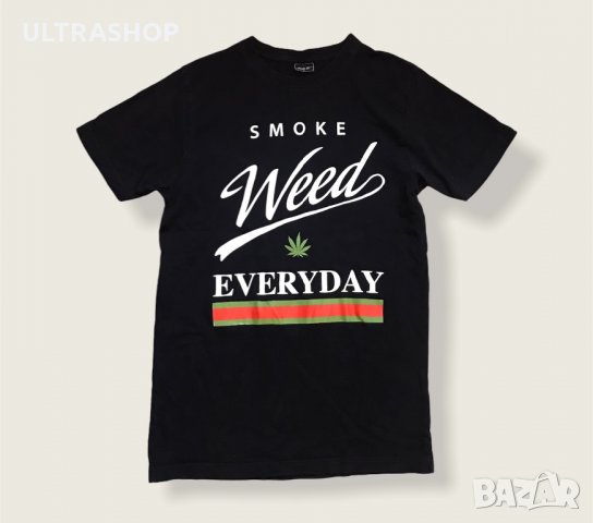 Mister tee Мъжка тениска ▪️В добро състояние ▪️Размер: S ▪️ smoke weed, снимка 1 - Тениски - 32604209