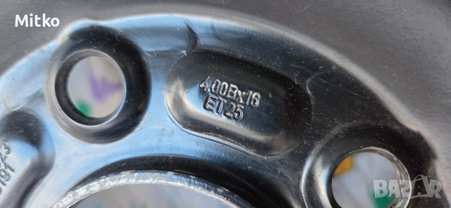 Резервна гума/Пателица/Волво В50 16", снимка 5 - Гуми и джанти - 52909499