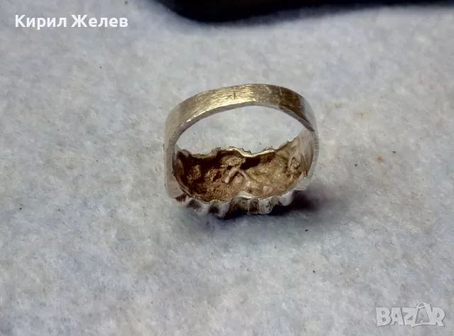 СТАР АРТ НУВО СТИЛ СРЕБЪРЕН ПРЪСТЕН СРЕБРО ВИСОКА ПРОБА ИНКРУСТИРАН РЪЧНО с КРАЛСКИ СЕДЕФ 41203, снимка 11 - Антикварни и старинни предмети - 50023756