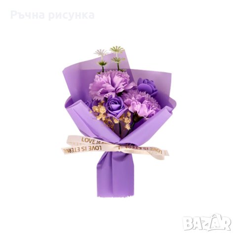 Букет от вечни цветя с в подаръчна кутия., снимка 2 - Декорация за дома - 43645255
