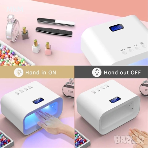 150W UV LED O'Vinna лампа за нокти с автоматичен сензор, 60 LED светлини, снимка 6 - Други - 53447582