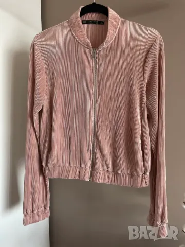 Zara Бомбър розово яке, М размер, снимка 12 - Якета - 48000957