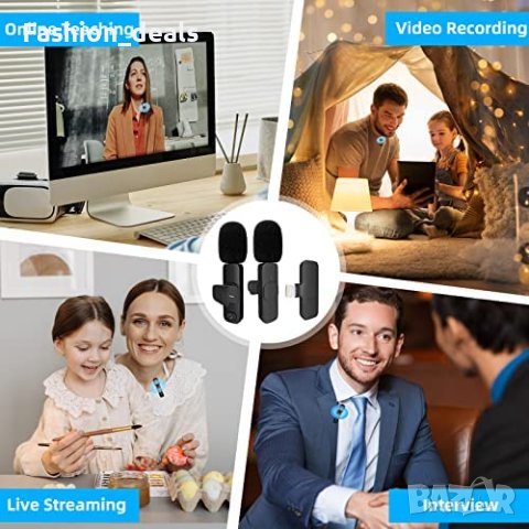 Нов Безжичен за видеозапис Клип на ревера Микрофон за Youtube/Facebook/Tiktok/Интервю/Vlog, снимка 7 - Други - 40703520