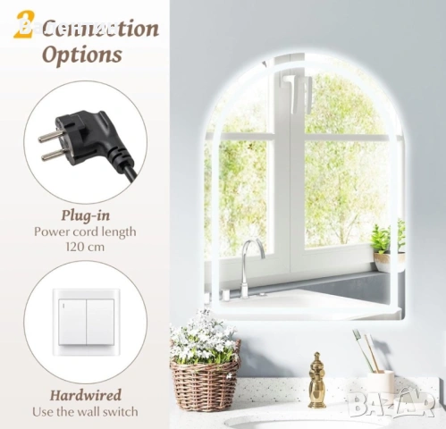 LED огледало за баня с осветление/димируемо 80х60, снимка 8 - Огледала - 53162018