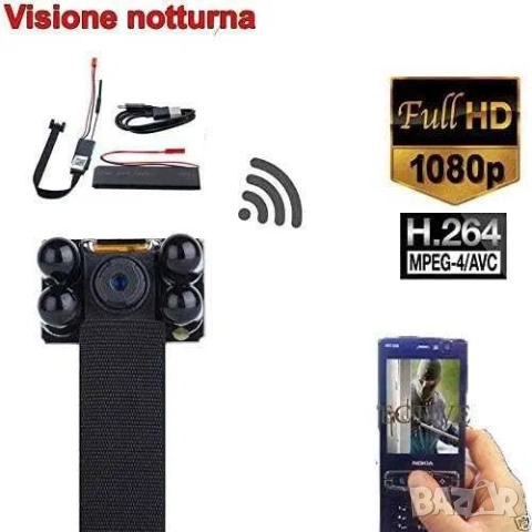 WiFi мини микро шпионска скрита камера за наблюдение с нощно виждане, снимка 2 - HD камери - 52083473