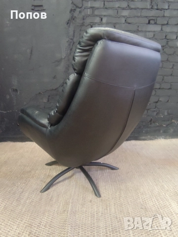 Кожено  накланещо се кресло, снимка 2 - Дивани и мека мебел - 52268802