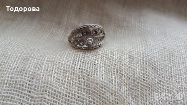 Сребърен филигранен пръстен, снимка 2 - Антикварни и старинни предмети - 28389691