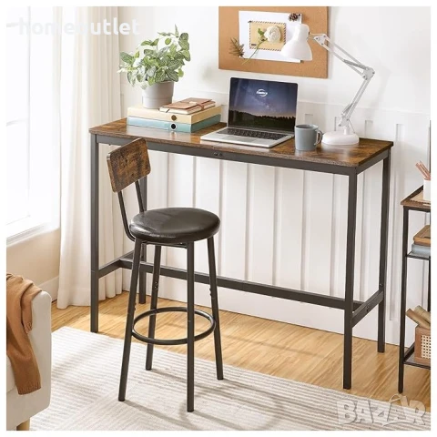 ПРОМОЦИЯ Бар столове в индустриален стил, к-кт от 2 бр. VASAGLE LBC059B81, снимка 5 - Столове - 50711343