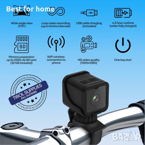 TIROL SUPPLIES Ултралека екшън камера | 170° широкоъгълна, снимка 4 - Други - 53204580