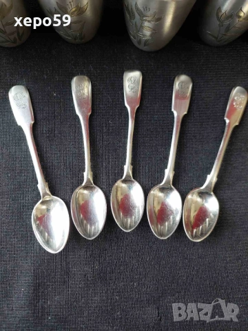 СССР-сребърни 875 чаши с позлата,шест броя/Царска Русия пет лъжички сребро 84-100 лв за брой/, снимка 14 - Чаши - 52350885