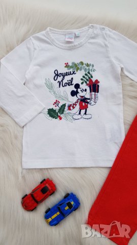 Комплект за момче Мики Маус блуза и нов панталон 9-12 месеца, снимка 4 - Комплекти за бебе - 42934284