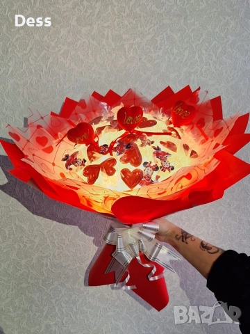 Букет/💖Светещи сърца – за любовта, която блести! 💝✨️, снимка 4 - Декорация за дома - 53378333