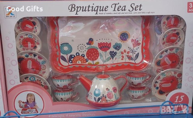 Голям комплект Детски метален сервиз за чай, снимка 2 - Други - 43252087