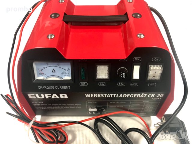 Професионално зарядно за акумулатор 12/24 V, EUFAB-Germany, снимка 4 - Аксесоари и консумативи - 43952061