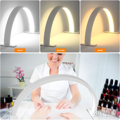 Настолна лампа за маникюр Полумесец / Лампа дъга / ЛЕД Лампа Half Moon , снимка 5 - Педикюр и маникюр - 43982110
