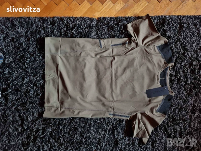 Тениска за фитнес Force velocity technical tshirt khaki, снимка 3 - Тениски - 52242984