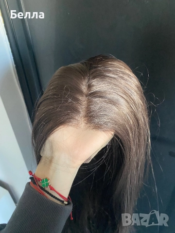 НОВА Естествена перука от 100% човешка коса – 72 см, снимка 4 - Аксесоари за коса - 52063838