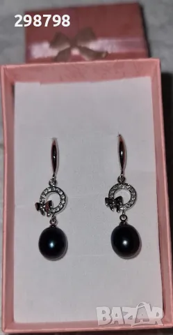 Уникални обеци от естествени перли и сребро, снимка 7 - Обеци - 49325806