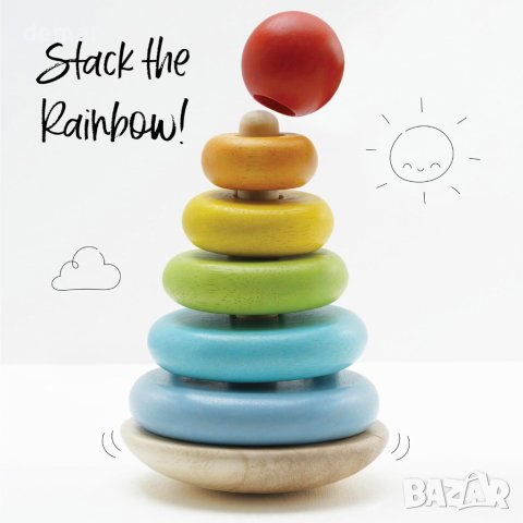 Le Toy Van – Дървена играчка за малки деца Rainbow, 7 части, снимка 3 - Образователни игри - 43114770
