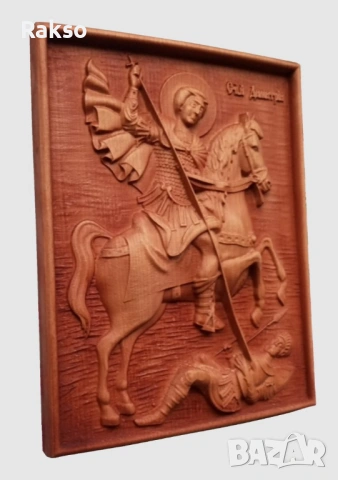 Дърворезба Св. Димитър , снимка 4 - Икони - 53311600