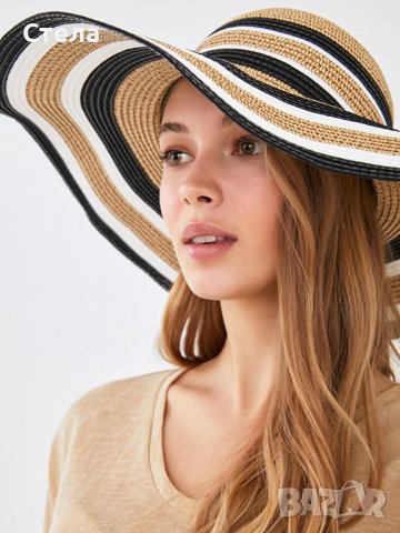 Дамска лятна шапка, голяма перферия, нова, с етикет, снимка 4 - Шапки - 37198015