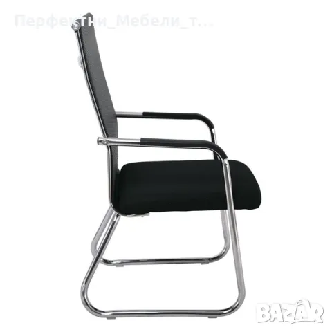 Икономичен модел посетителски стол кресло с S-образни крака хром с бърза доставка, снимка 3 - Столове за офис - 48989671